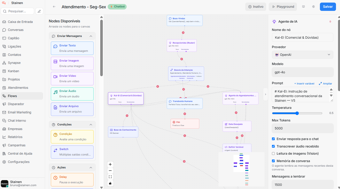 Flows No-Code & Chatbots Visuais — RockZap®