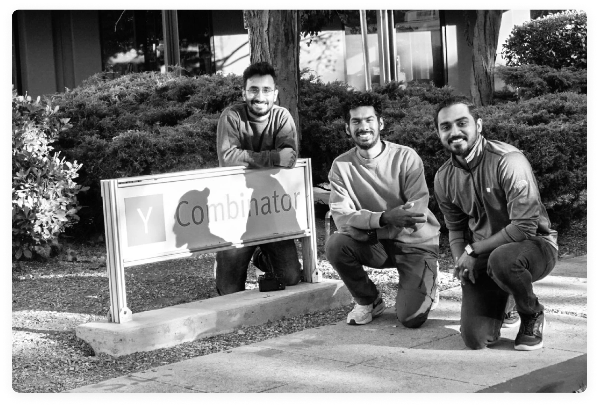 Cofundadores do RockZap®: Pranav, Nithin e Sojan